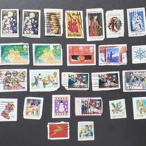 25 Christmas Postage Stamps For Crafts